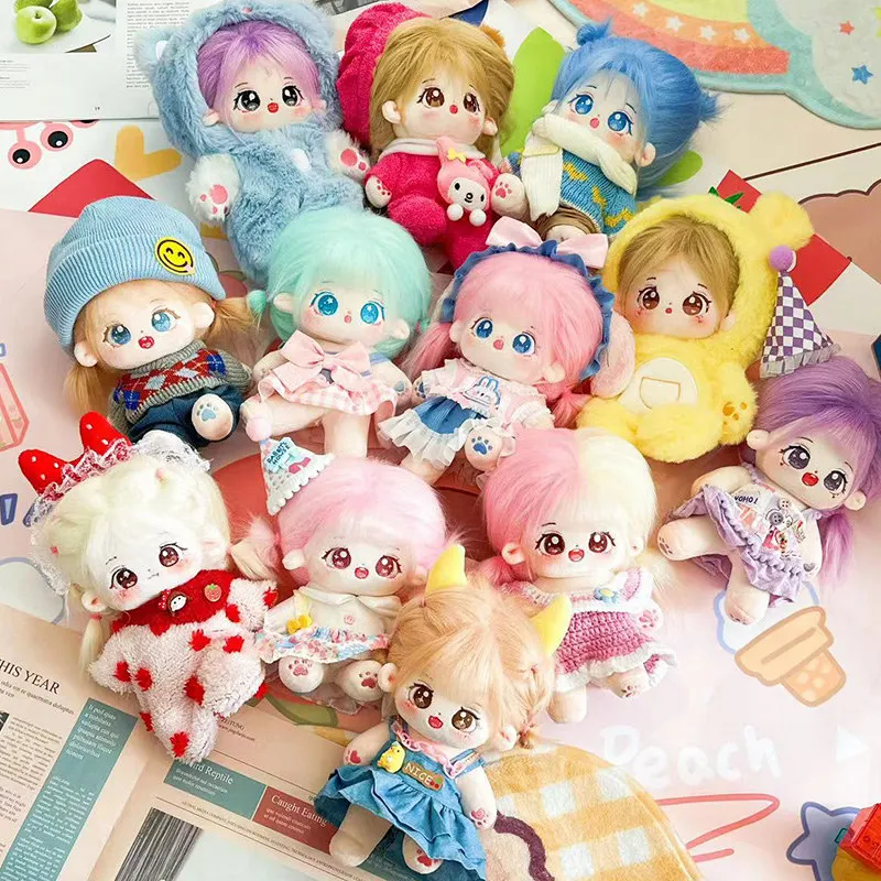 

20cm Kawaii Plush Cotton Doll Idol Stuffed Super Star Figure Toys Signs Of The Zodiac Fat Body Doll Can Change Clothes Kids Gift