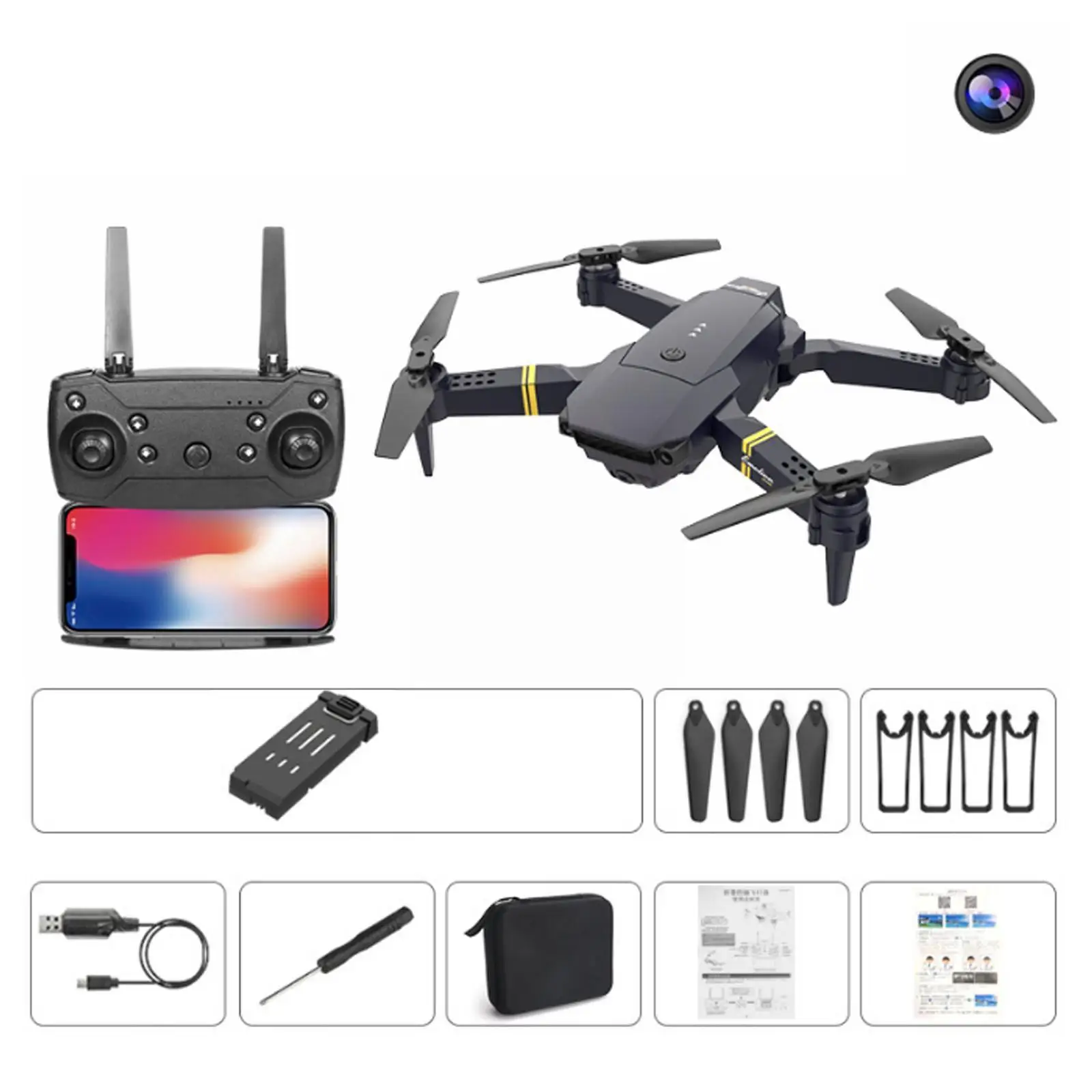 

Дрон Радиоуправляемый с широкоугольной камерой, складной, Wi-Fi, FPV, 4K