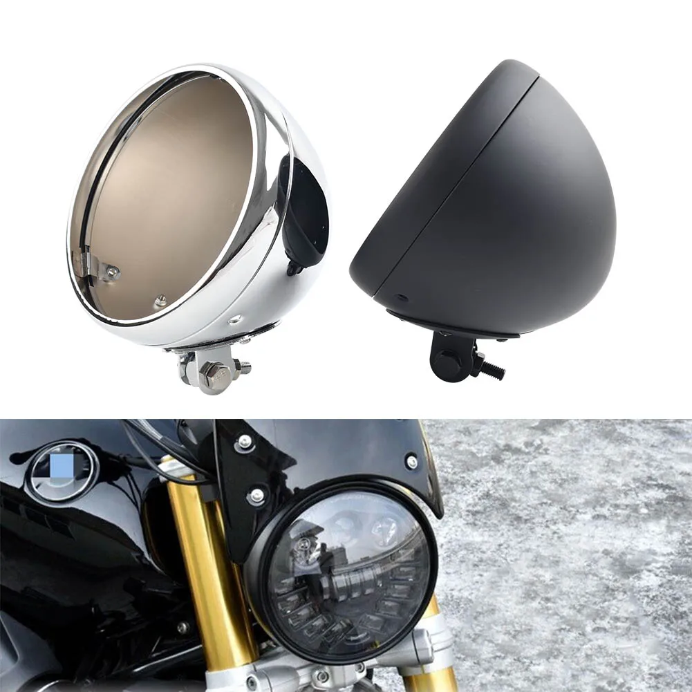 

Chrome/Matte Black 7" Motorcycle Headlight Housing Headlamp Light Bulb Bucket Cover For Harley Davidson