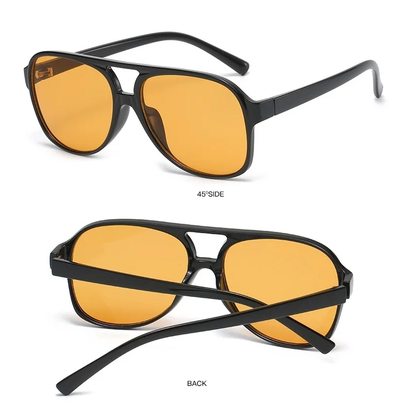 Vintage Large Frame Retro Polarized Sunglasses - Classic 90s Pilot Style UV400 Protection