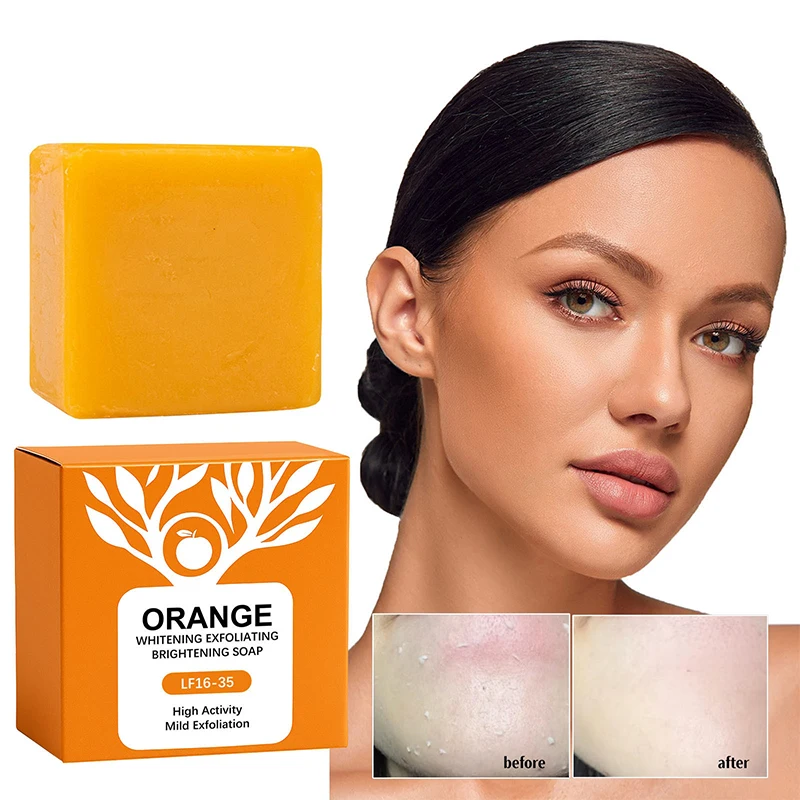 Orange Enzyme Exfoliating & Brightening Soap Bar - Gentle Cleansing and Moisturizing