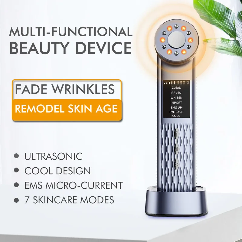 Home Use Red Therapy EMS RF Facial Massage Instrument Tightening Device Steel Stainless Skin Facial Skin Care Beautify Tool neck face massager,skin care device