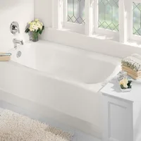 Procelain-Enameled Steel 60-In X 32-In Alcove Bathtub with Left Hand Drain, 50-60 gal, White 1