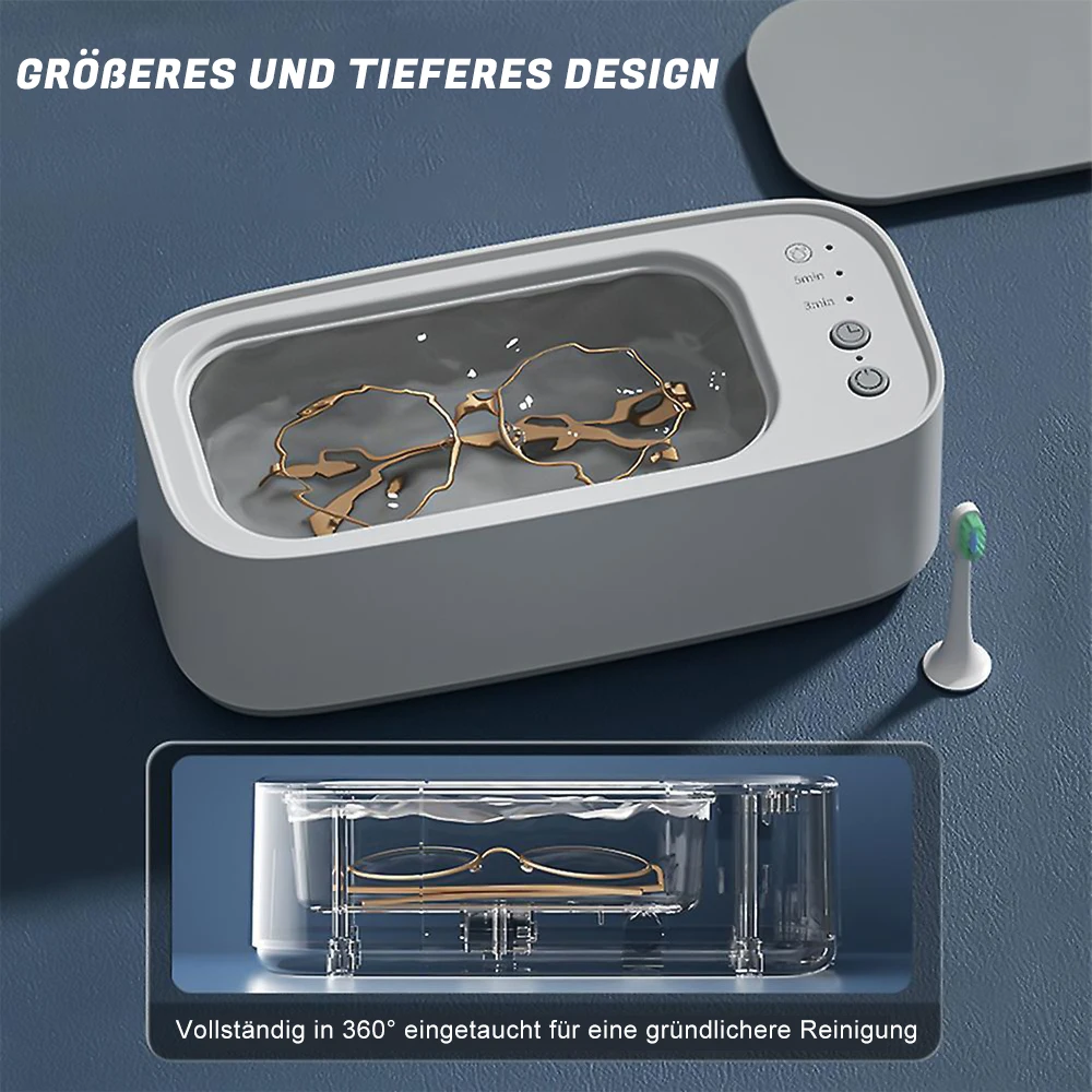 45000Hz Ultrasonic Cleaner 15W High Frequency Vibration Cleaning Machine for Glasses Jewelry Watches Makeup Brushes 3