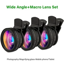 Universal 2 - in - 1 Phone Camera Lens Kit with 12.5X Macro & 0.45X Wide Angle Clip - On Lens (3 pcs)