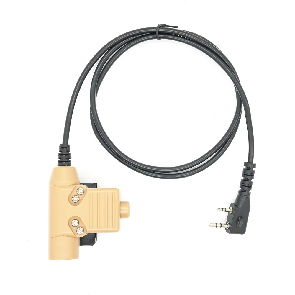 

New Walkie Talkie Radio Brown Tactical Headset Adapter U94 PTT For UV 82 UV5R UV5RE UV5RA UV6R BF888S