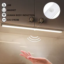Human Body Induction Wireless LED Night Light USB Rechargeable Night Lamp For Kitchen Cabinet Wardrobe Lamp Staircase Backlight tanie i dobre opinie KIQUNE CN (pochodzenie) 20000 SNL-2 akumulator MOTION 6000K-8500K 3000K-3600K support