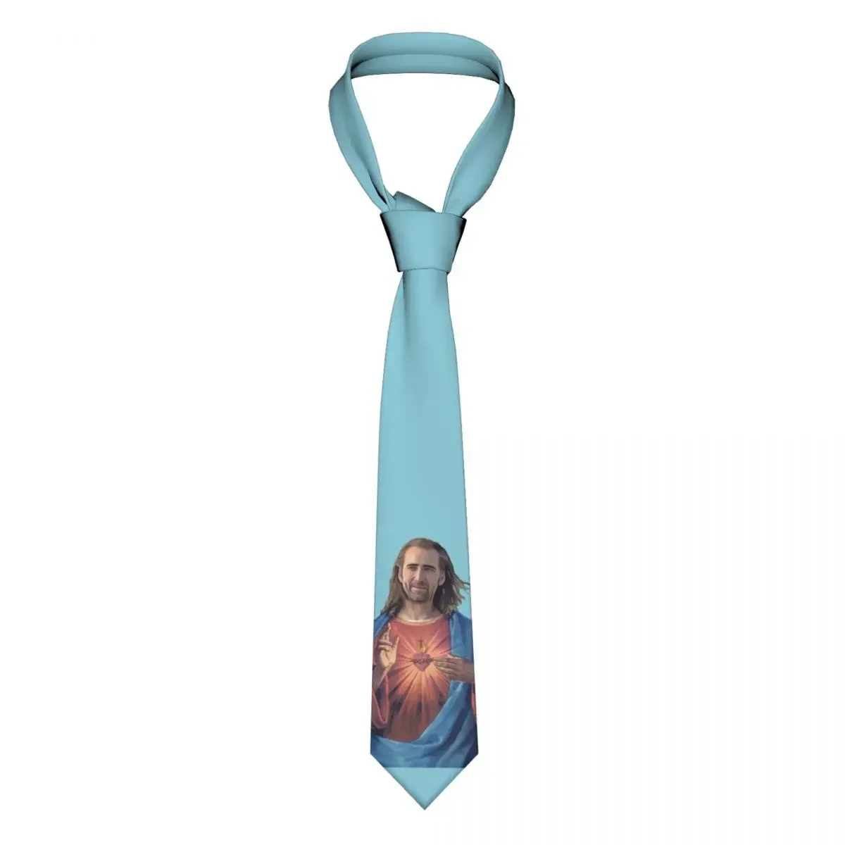 

Nicolas Cage Is Jesus Neckties Unisex Skinny Polyester 8 cm Wide Neck Ties for Mens Accessories Cravat Gift