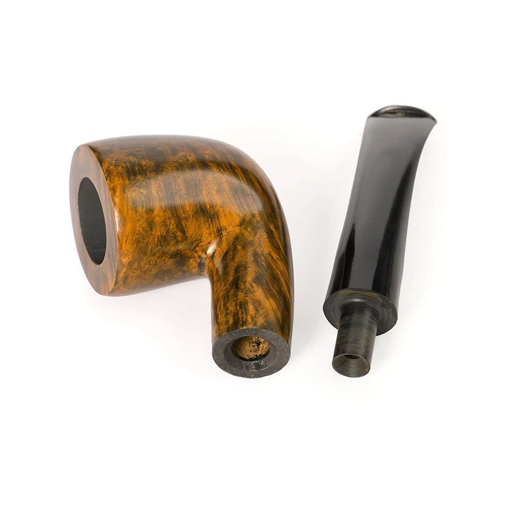 OLD FOX briar tobacco pipe with clean kit gift box hand-carved curved handle pipe 3mm filter small wooden for beginner