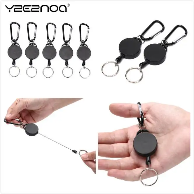 Elastic Keychain Recoil Sporty Anti Lost Yoyo Ski Pass ID Card