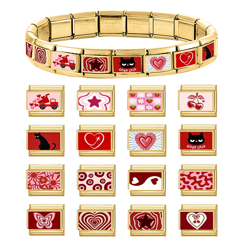 Funny Charm Bracelet Fashion Jewelry Accessories 9mm Stainless Steel