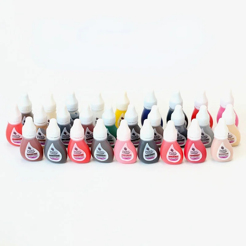 Tattoo Ink Pigment 1Pc 28 color Semi Permanent Makeup Eyebrow Ink Lips Eye Line Tattoo Color Microblading Pigment 3ML tattoo ink,tattoo ink pigment