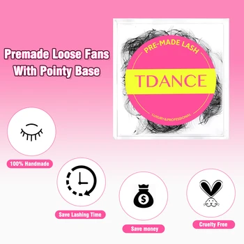 TDANCE 500 Fans Loose Fan Lashes Eyelash Extensions 5D 6D 8D 10D Pointy Base Premade Medium Stem Sharp Thin Russian VolumeLash 4