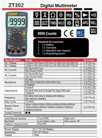 ZOYI Digital Multimeter 19999 High precision True RMS Auto Range Ammeter Voltmeter Smart Capacitor Temperature NCV Ohm Hz Tester 2