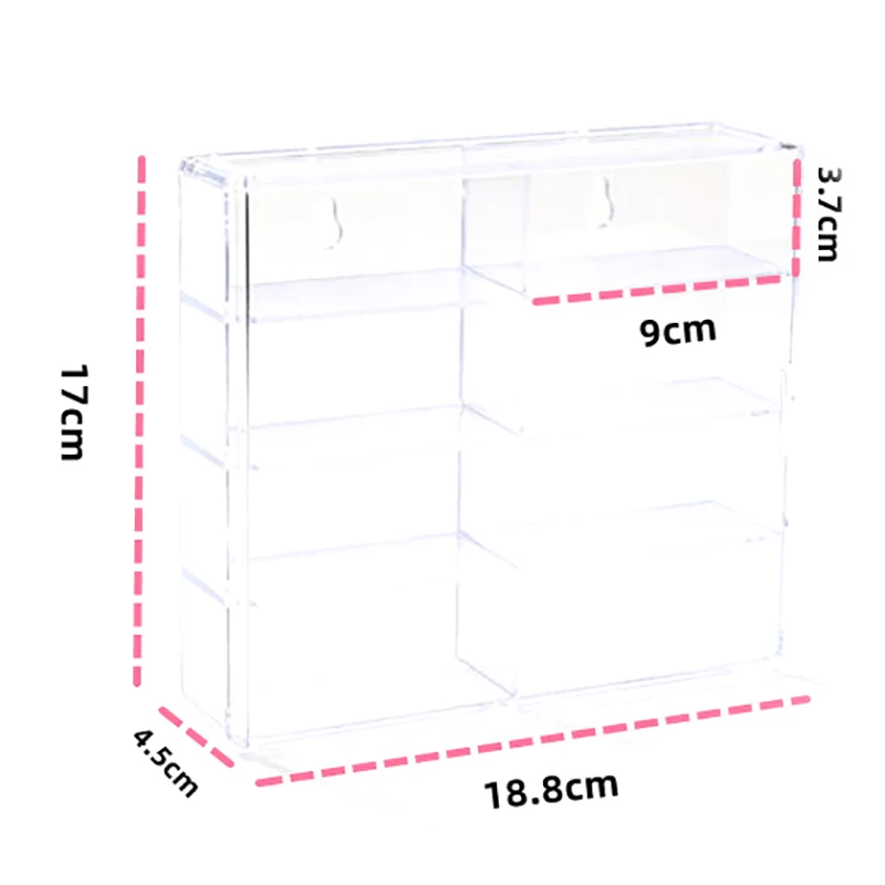 Car Model Display Box 1:64 Acrylic Dustproof Non Punching Adhesive Wall Transparent