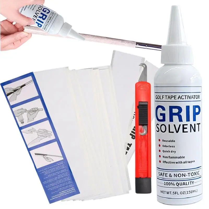 

Golf Club Grip Kit Tape Strips Golf Grip Removal Tool Gripping Solvent Hook Blade Golf Regripping Repair Set Replacement Kit