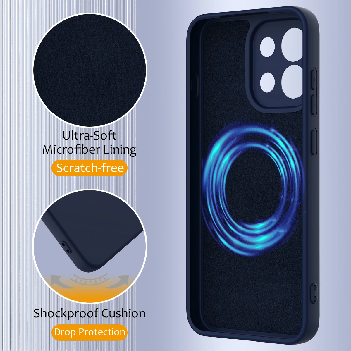 Magnetic Silicone Shockproof Lanyard Case - Soft Skin-Feel Cover