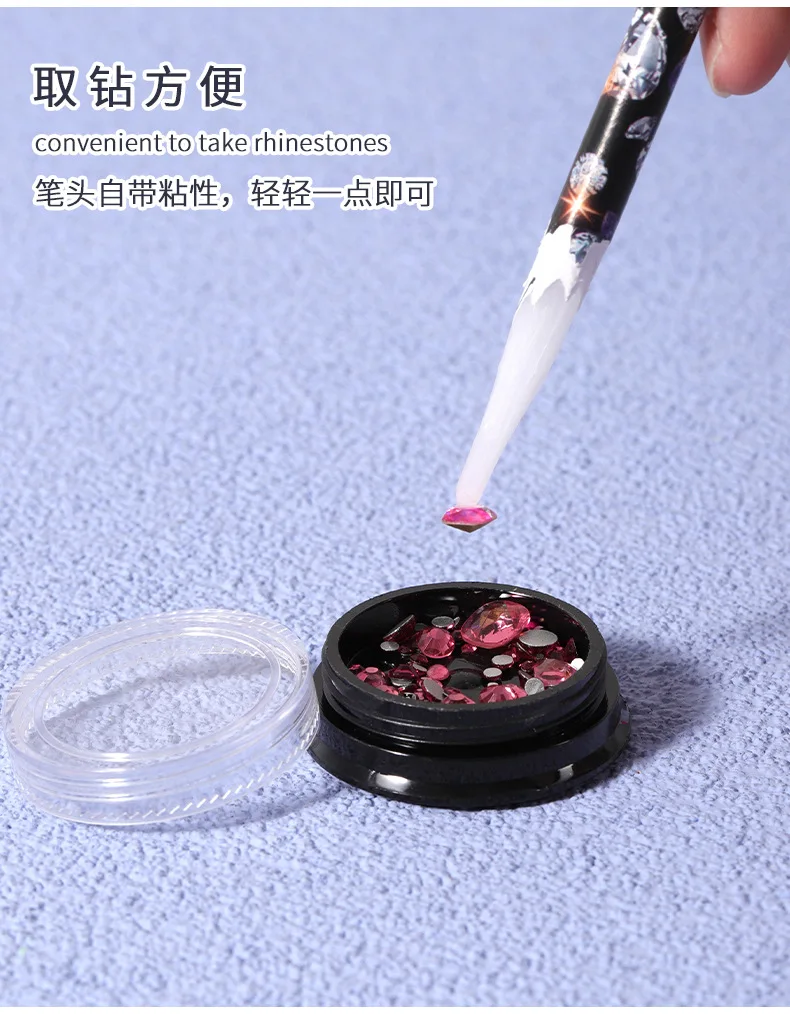 Description Picture 6 of itemNail Dotting Pen Picking Rhinestones Gems Drill Crystal Wax Pencil Diamond Picker Nail Art Decoration Tool Nail Art Tools