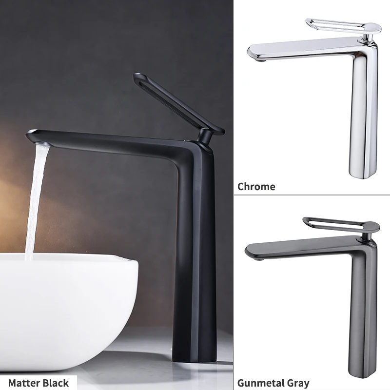 

Basin Faucet Bath Mixer Bathroom Sink Tap Brass With Single Handle Hot Cold High Water Face Basin Faucet Set