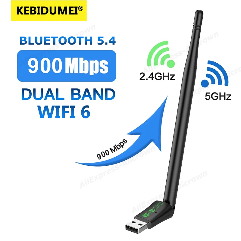รูปสินค้า อะแดปเตอร์ Wi-Fi 900Mbps + Bluetooth 5.4 สำหรับคอมพิวเตอร์