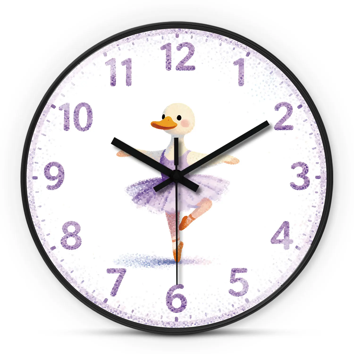1 Mor Bale Kuğu Duvar Saati, 8-12 inç Yuvarlak Sessiz, Tiksiz Duvar Saati, Aa Pilli Saat, Oturma Odası, Çalışma Odası, Ofis, Yatak Odası için Uygun, Anne için İdeal Hediye, Arkadaşa Hediye, Sevgililer Günü, Anneler Günü Hediyesi (Pil Yok)