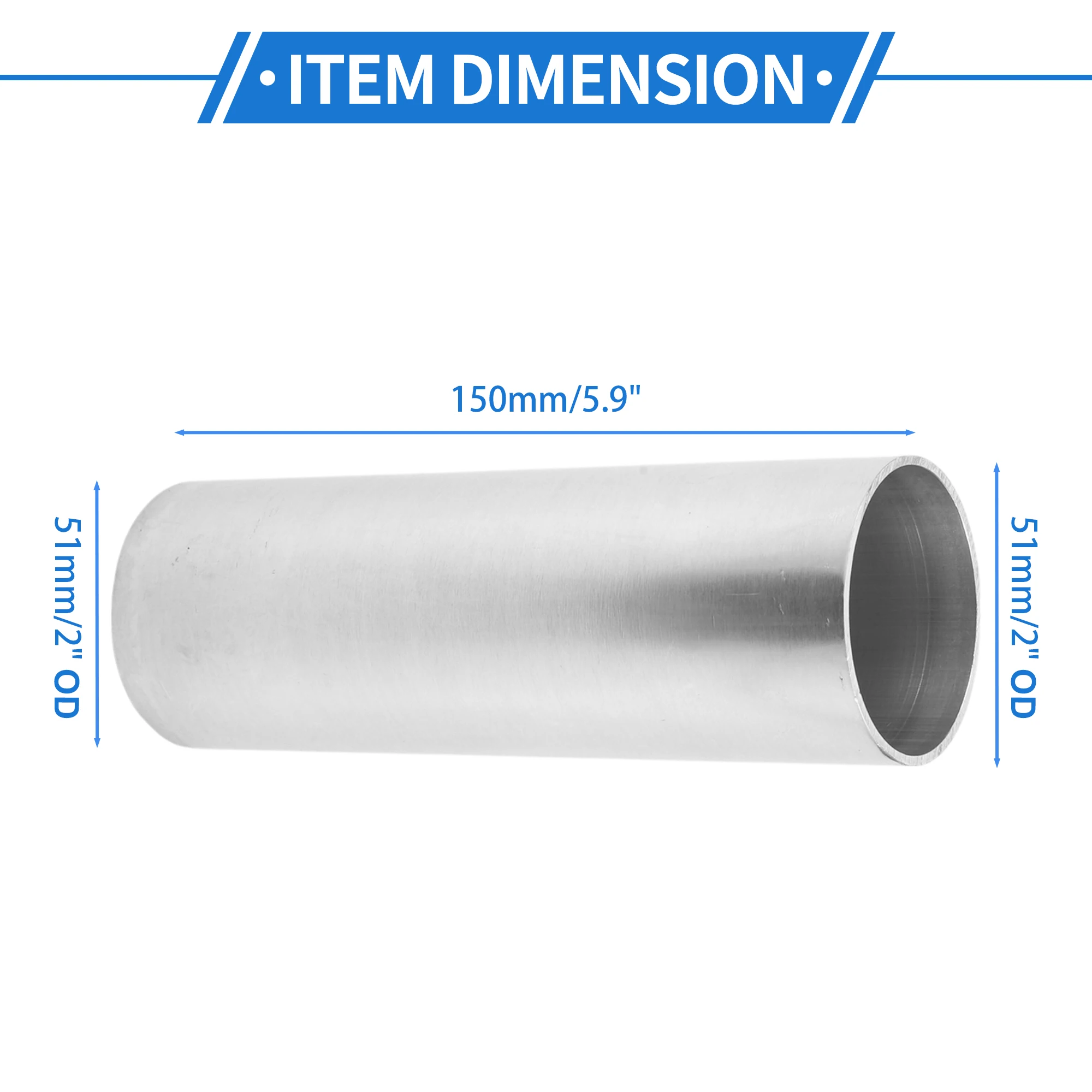 X Autohaux Fahrzeug-Außendurchmesser 51–127 mm, Universalschlauch, Ladeluftkühlerrohr, 150 mm Länge, gerader Aluminiumlegierungs-Lufteinlass-Verbindungsschlauch – Detail 4