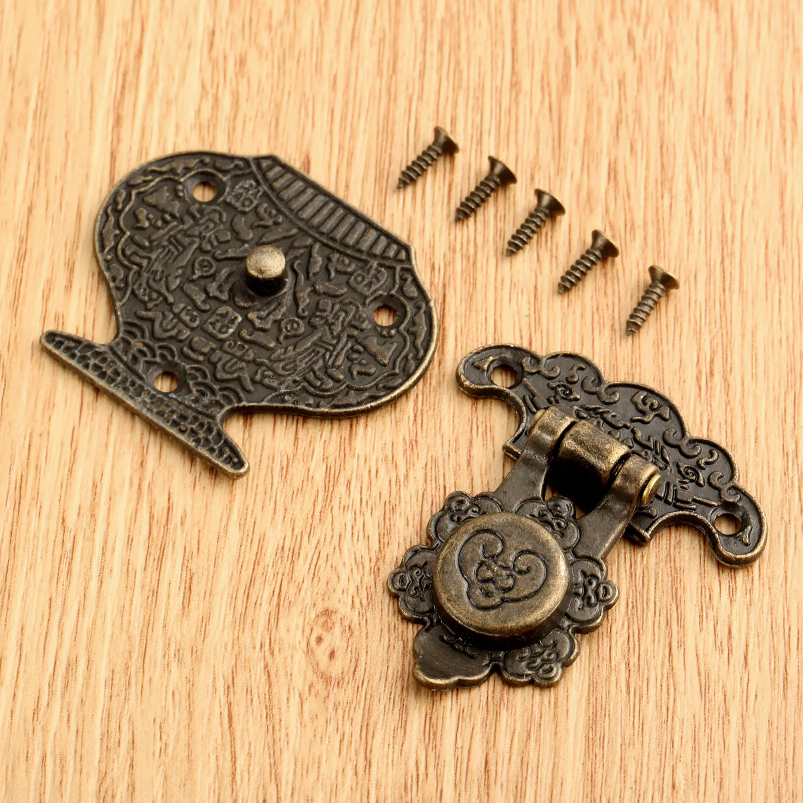 1pc Antique bronze Box Latch Clasp Decorative Hasp Lock Latch Buckle for Jewelry Wood Case Drawer