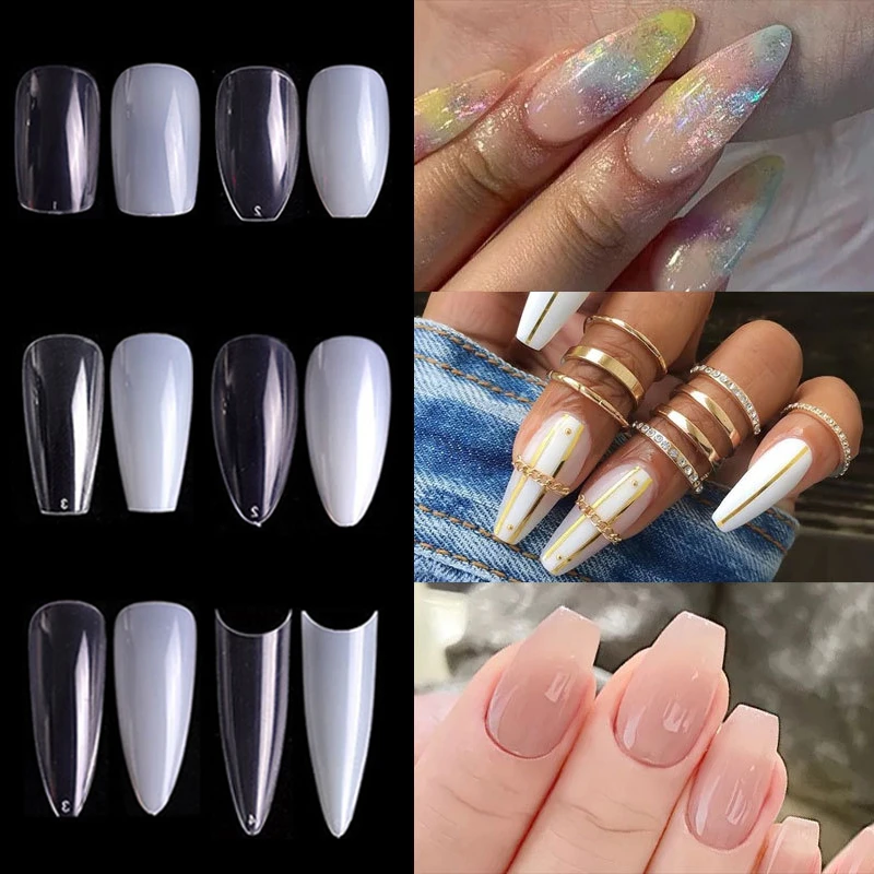 500pcs False Nails Artificial Clear White V Straight Round End Full Half Acrylic Ballet Coffin French Nails Art Tips Manicure False Nails Aliexpress