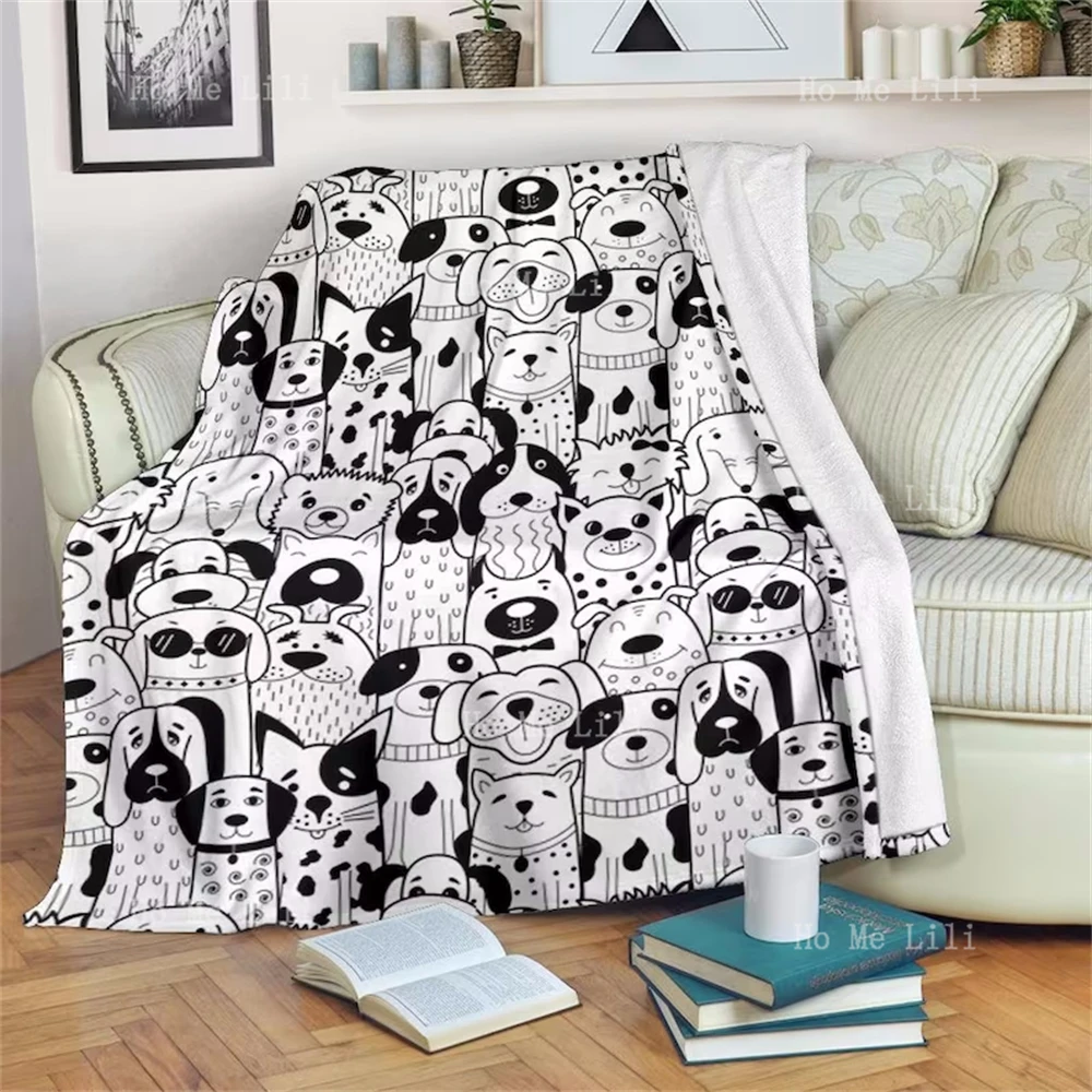 

Fun Dog Graphic Blanket Cozy Flannel Skin Friendly Without Irritation