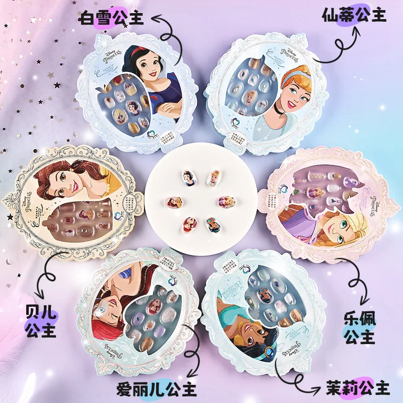 Disney Snow White Kids Mermaid Nail Stickers Nail Art Patches Stereoscopic 3D Diamond Stickers Girl Princess Toys