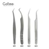 Gollee Sliver Stainless Steel Tweezers Anti-static For Eyelash Extension Careful Storage High precision Divide Volume Eyelash 6