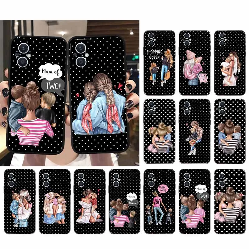 

Super Mom One Two Son Daughter Phone Case For OPPO Reno8 Pro Plus Reno8 T Reno6 7 8 5 Lite Reno7 8 6 4 Pro Reno5 Z Reno9 Pro