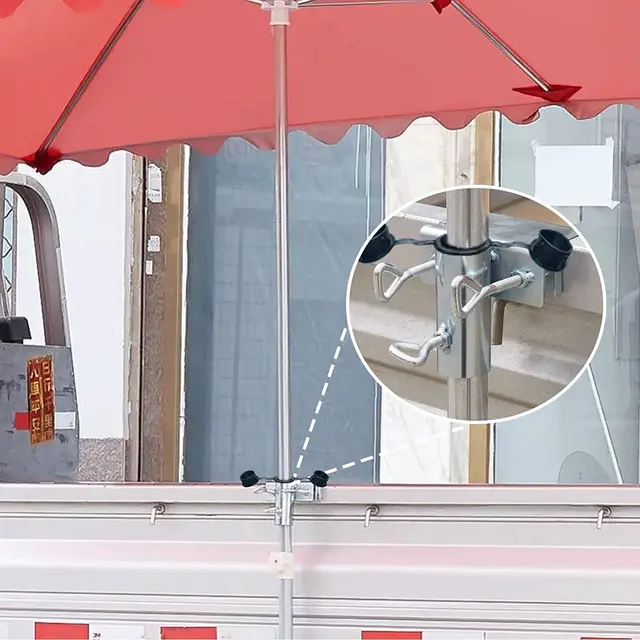 Parasol Tartó Kerti Esernyő Rögzítő Klipek Tartókonzol Nagy Teherbírású Bilincs, Parazol Erkély Korlát Rögzített Konzol - Image 2