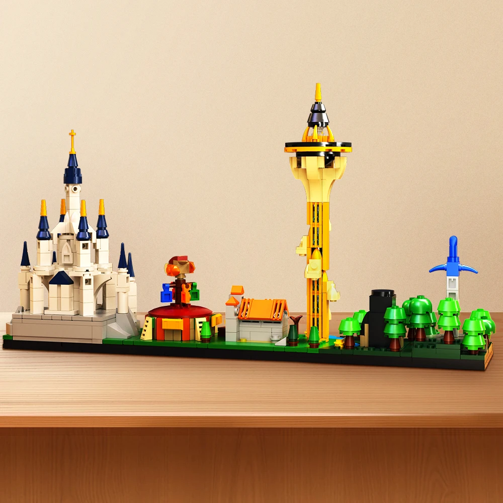 Moc Game Breath Skyline Building Block Model Game Castle Mini Town Street Scene Education Architecture Building Blocks Giocattolo Per Bambini