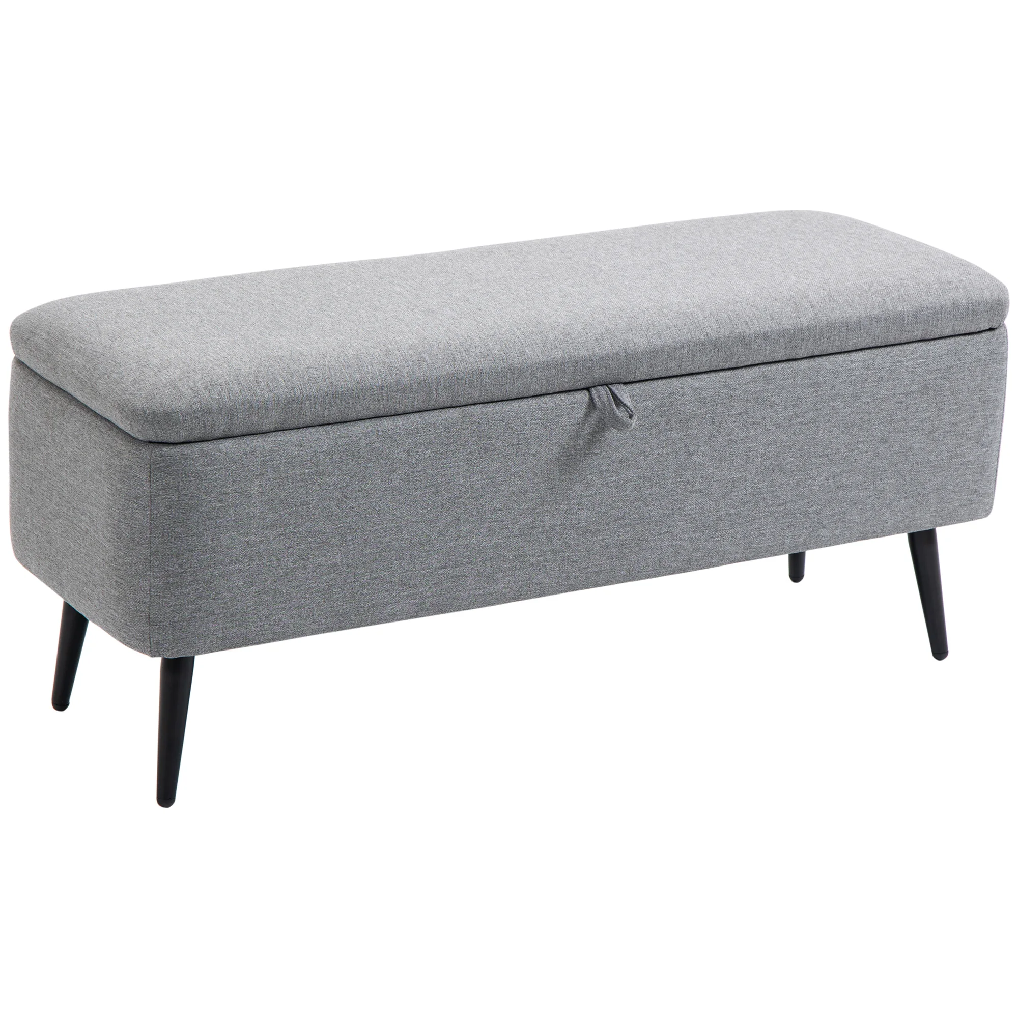 Homcom Taburete Pie De Cama Banqueta Con Brazos Gris