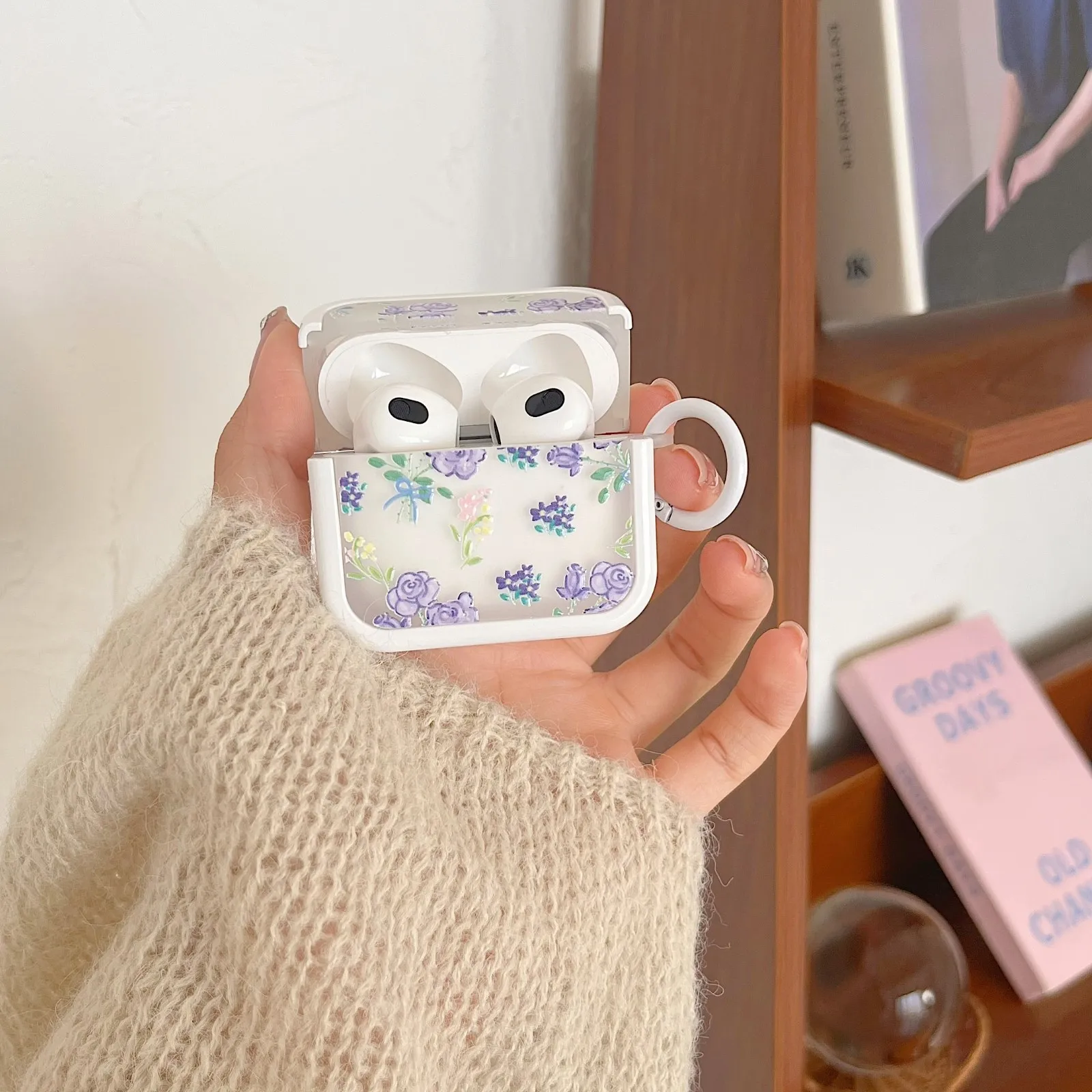 Custodia Per Apple Airpods 3 Custodia 1 2 Pro 3A Generazione Con Anello Floral Fundas Earpods Cover Rigida Per Airpods Pro 2 Case