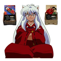 InuYasha To Love's End Black Music Box Automatic Knob Clockwork Type Lovers Lucky Mascot New Year Birthday Gift Home Decoration 1