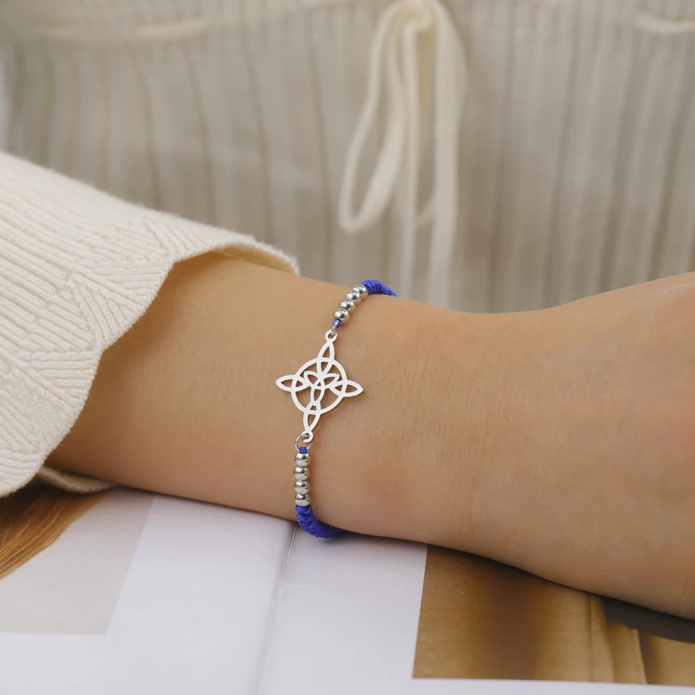 Dawapara Triquetra Hexenknoten-Armband, Celtics Glückssymbol, irischer Dreifaltigkeitsknoten, Talisman, Edelstahl, Paarschmuck – Detail 6
