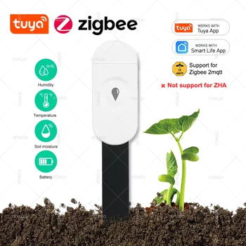 Tuya Smart Zigbee Soil Moisture Sensor Temperature and Humidity Thermo Hygrometer Plant Garden Automation Irrigation Detector 1