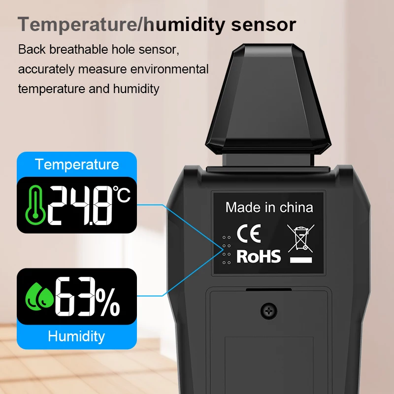 MESTEK 고주파 RF EMF 측정기 ? 온도계, 습도계 및 데이터 홀드 기능이 있는 전자기 방사선 감지기