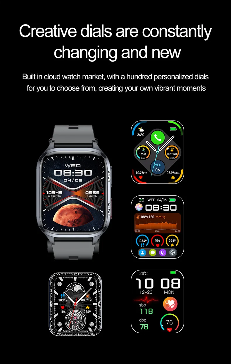 2025 New Health Nursing grade SmartWatch NFC Airbag type Smart Watch ...