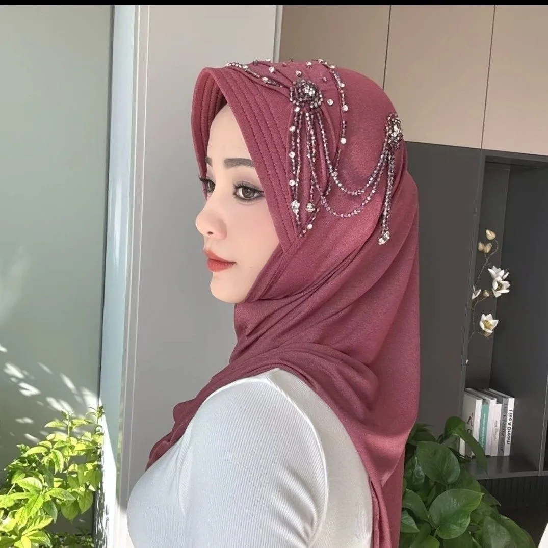 Hijab Muslim Women Shawl Headscarf Freeshipping Luxury Tassels Scarf Malaysia Prayer Kufi Islam Saudi Arabia Fashion New 05208
