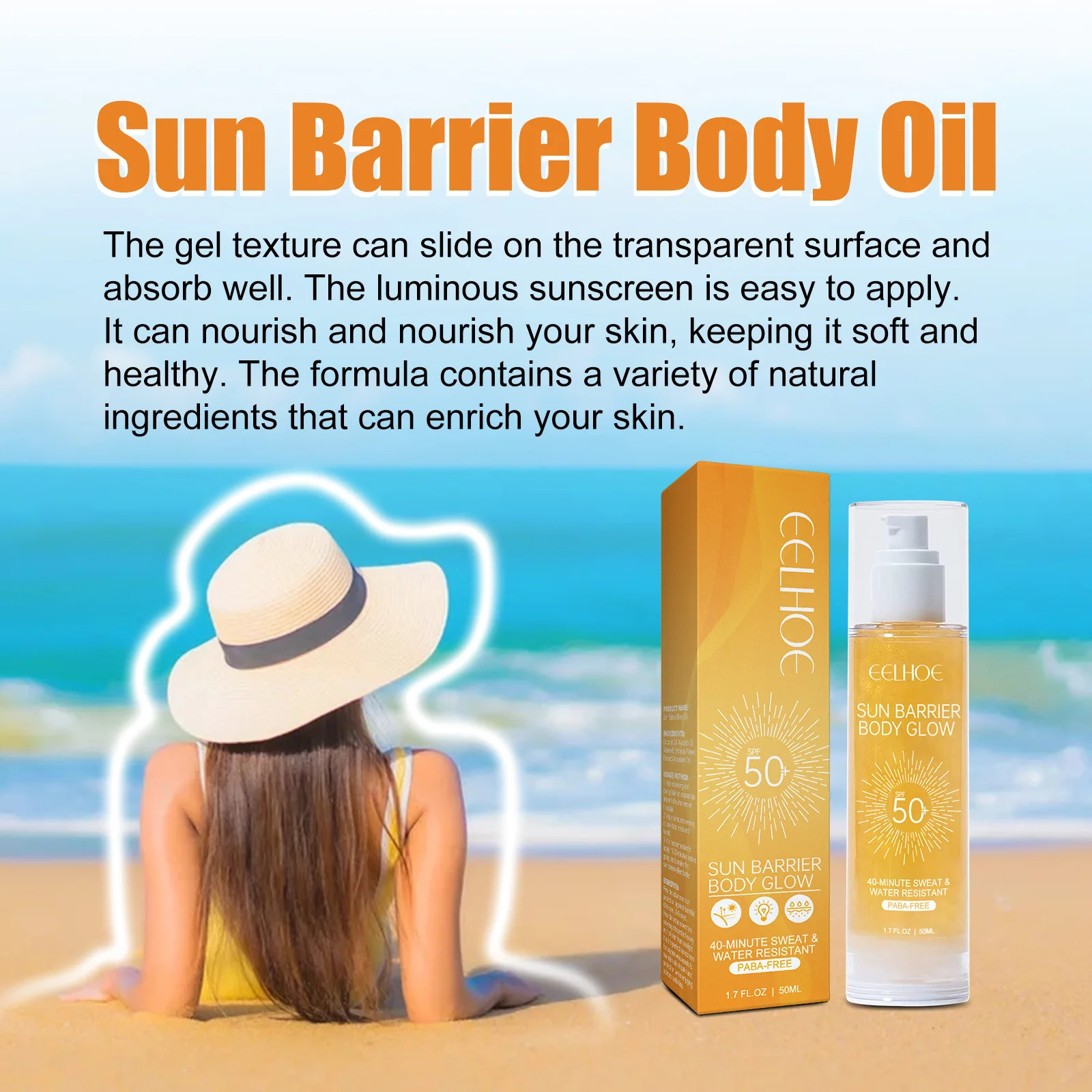 EELHOE Sunblock Spf 50 for Face Skin Care Moisturizing Face Repair Skin Barrier Oil Control Non-stick Anti Sun Protection Cream