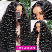 Perruques de cheveux humains de vague profonde lâche 40 pouces 13x6 13x4 HD vague profonde avant de lacet perruques cheveux humains pour les femmes perruques de cheveux humains bouclés 4