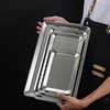 Retro Korean Style Stainless Steel Rectangular Plate Steak Barbecue Snack Storage Tray Kitchen Accessories 5