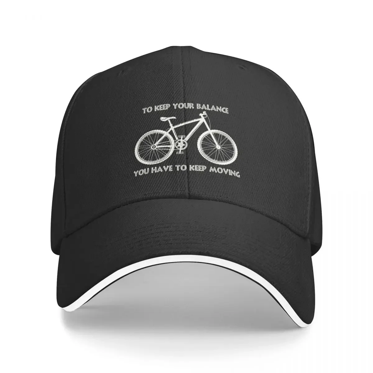 

To Keep Your Balance You Have To Keep Moving I Mountainbike Baseball Cap Military Tactical Cap Trucker Hat Hats For Men Women's