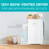 Compact clothes dryer, 850W electric dryer, 120V ventilated portable dryer (with stainless steel drum) 2
