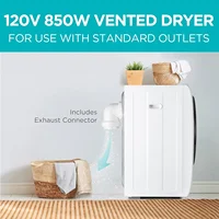 Compact clothes dryer, 850W electric dryer, 120V ventilated portable dryer (with stainless steel drum) 2
