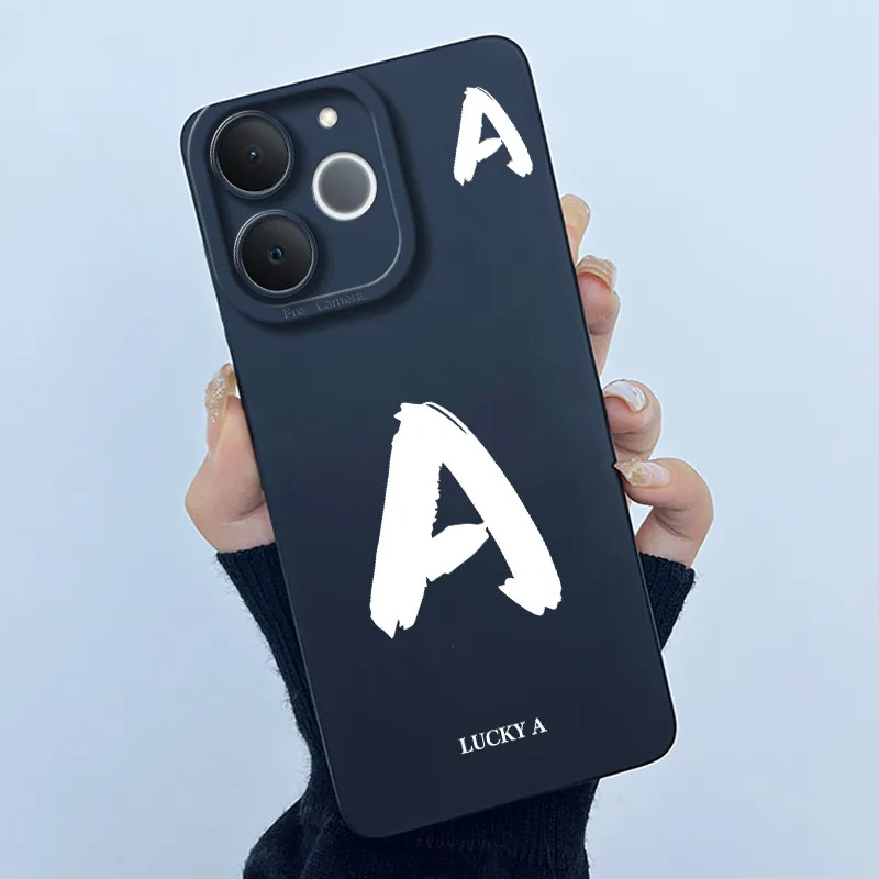 Cute Initial Letters Shockproof Soft Silicone Phone Case Cover Bumper