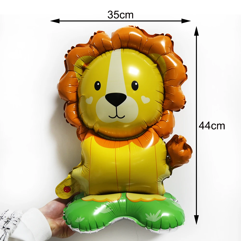 8 Palloncini Animali Giungla In Foil Con Numero 2 - Decorazioni Compleanno Safari Bambino